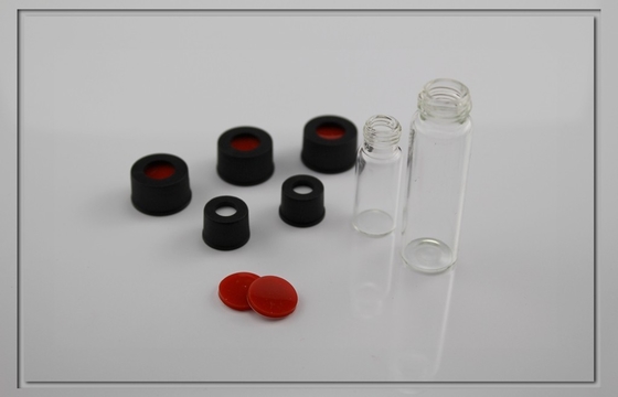 frascos de cristal del centelleo de la prueba de laboratorio con el casquillo plástico del agujero central, 1.5ml
