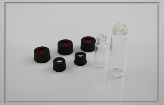 frascos de cristal del centelleo de la prueba de laboratorio con el casquillo plástico del agujero central, 1.5ml